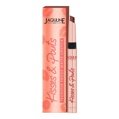 Jaquline USA Kisses & Pouts Transfer Proof Matte Lipstick 1.4gm French Kiss 01
