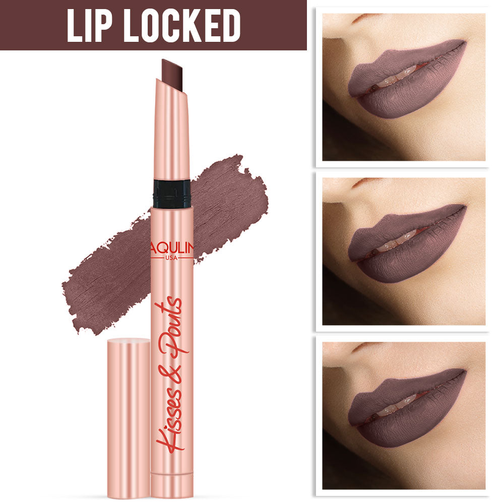 Jaquline USA Kisses & Pouts Matte Lipstick 1.4gm Lip locked 10 (1.4gm)