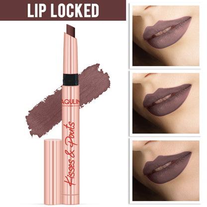 Jaquline USA Kisses & Pouts Matte Lipstick 1.4gm Lip locked 10 (1.4gm)
