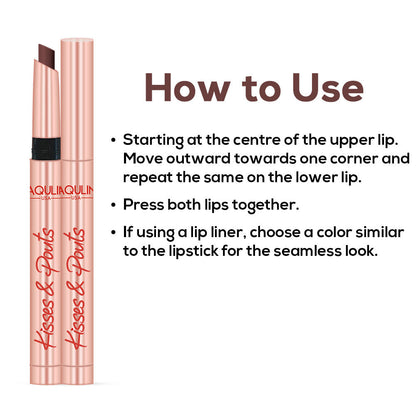 Jaquline USA Kisses & Pouts Matte Lipstick 1.4gm Lip locked 10 (1.4gm)