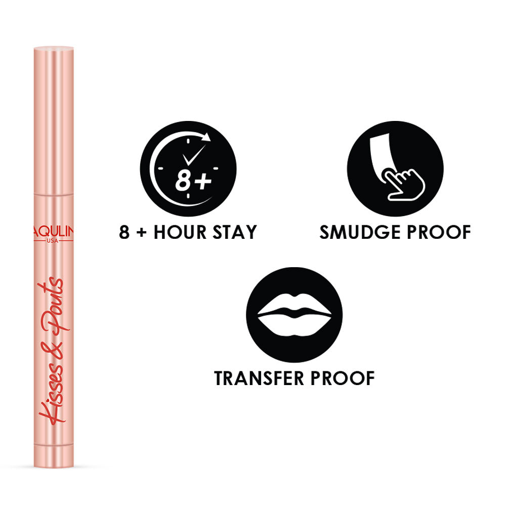 Jaquline USA Kisses & Pouts Matte Lipstick 1.4gm Lip locked 10 (1.4gm)