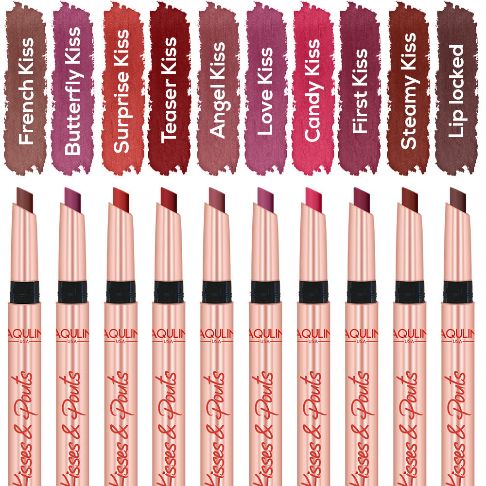Jaquline USA Kisses & Pouts Matte Lipstick 1.4gm Lip locked 10 (1.4gm)