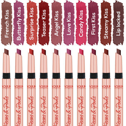 Jaquline USA Kisses & Pouts Matte Lipstick 1.4gm Lip locked 10 (1.4gm)
