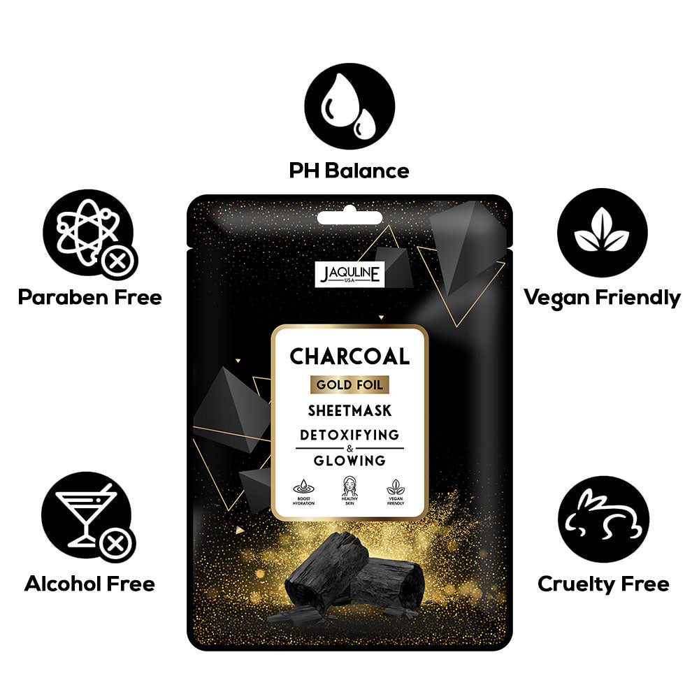 Jaquline USA Charcoal Gold Foil Sheet Mask