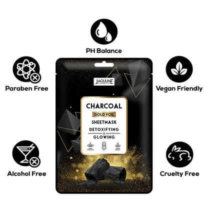 Jaquline USA Charcoal Gold Foil Sheet Mask