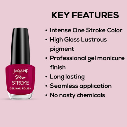 Jaquline USA Pro Stroke Gel Nail Polish: Tempt Me 19 (15 ml)