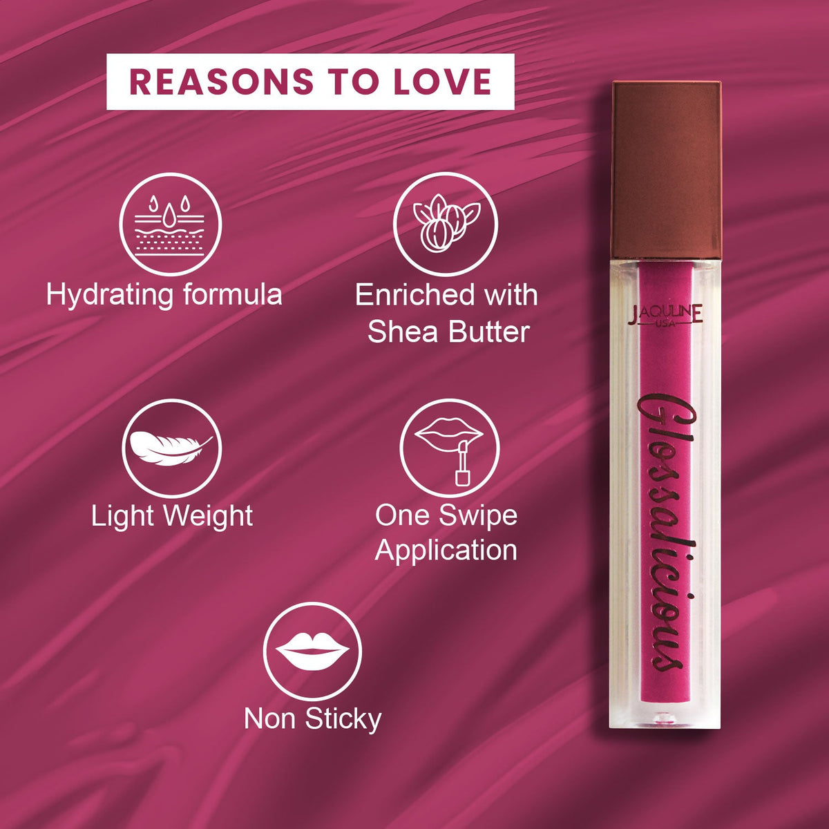 Jaquline USA Glossalicious Lip Gloss Berry Glo 3.5 ml