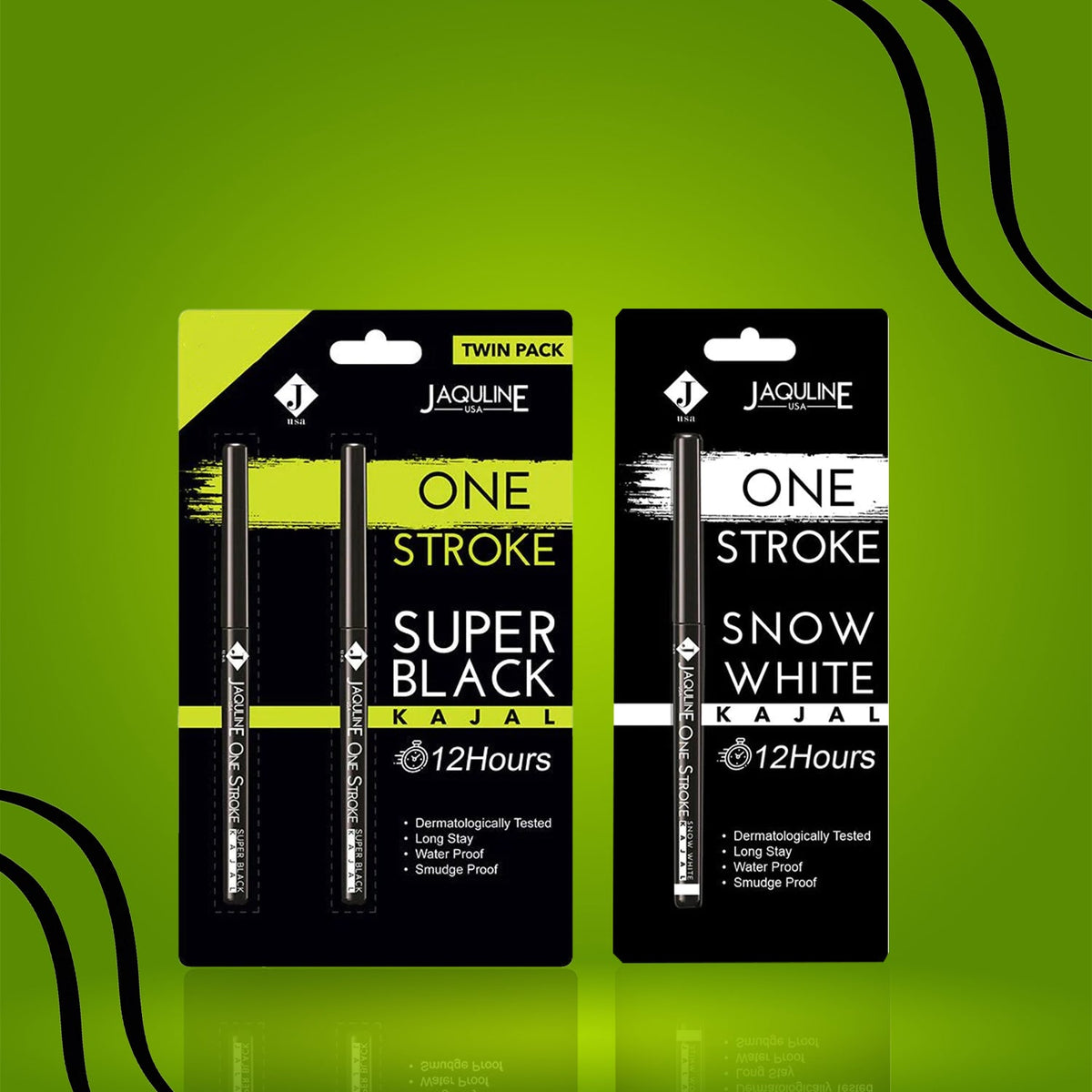 Jquline USA Twin Pack Black Kajal & Snow white Kajal Combo