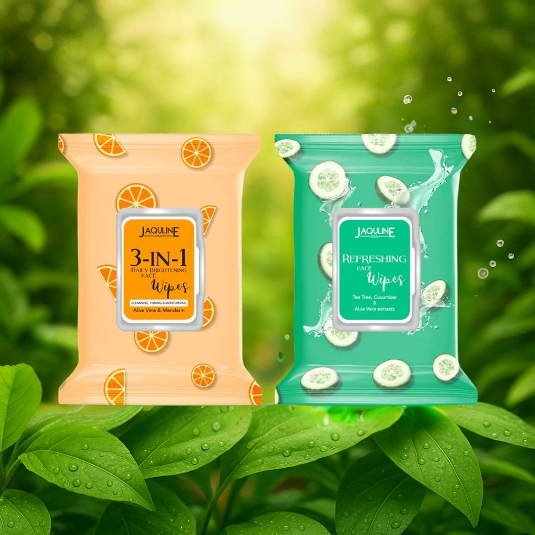 Jaquline USA Face wipes Combo(3in1 Daily Brightening + Refreshing ) Pack of 2