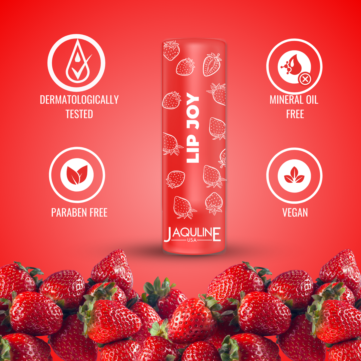 Jaquline USA LipJoy LipBalm 4.5g StrawberyDream