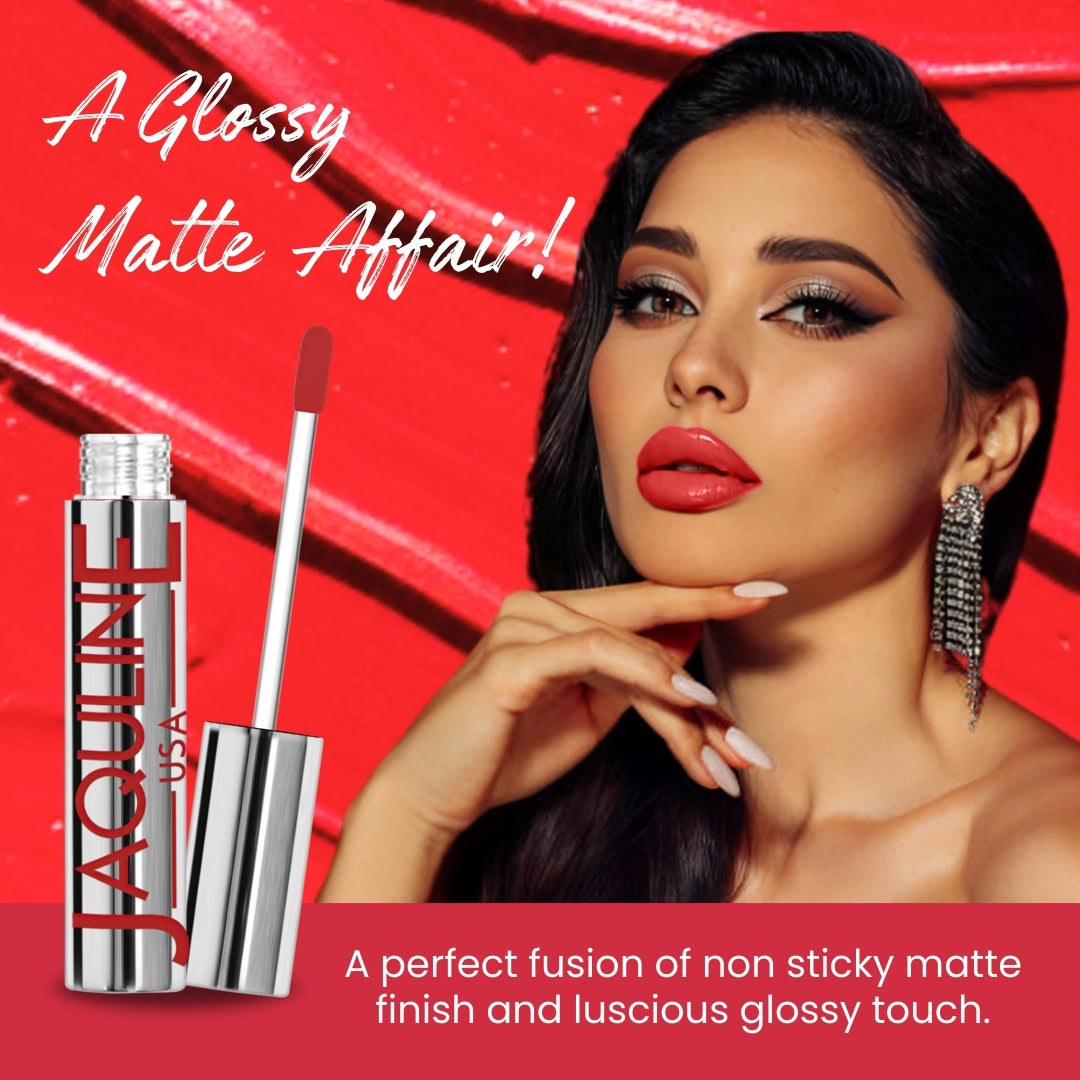 Jaquline USA RIZZ Quirky Rizz Liquid Lipstick Glossy Matte, Long Lasting Formula-3.5ml