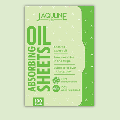 Jaquline USA Green Oil Absorbing Sheets 100N - Instant Oil Control Blotting Paper for Face, Gentle on Skin, Travel Friendly, 