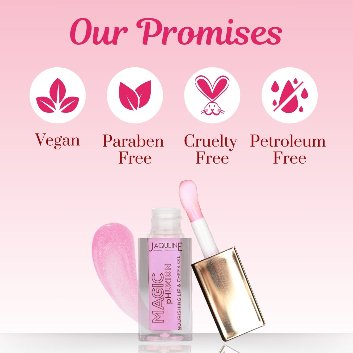 Jaquline USA Magic Phusion lip & Cheek oil, Long Lasting Nourishment Non-Sticky & glossy Heals & Moisturizes Lips Celestial C