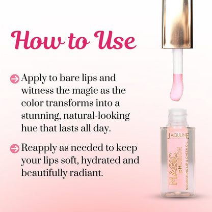 Jaquline USA Magic Phusion lip & Cheek oil, Long Lasting Nourishment Non-Sticky & glossy Heals & Moisturizes Lips Shining Sta