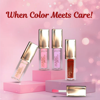 Jaquline USA Magic Phusion lip & Cheek oil, Long Lasting Nourishment Non-Sticky & glossy Heals & Moisturizes Lips Coral Cosmi