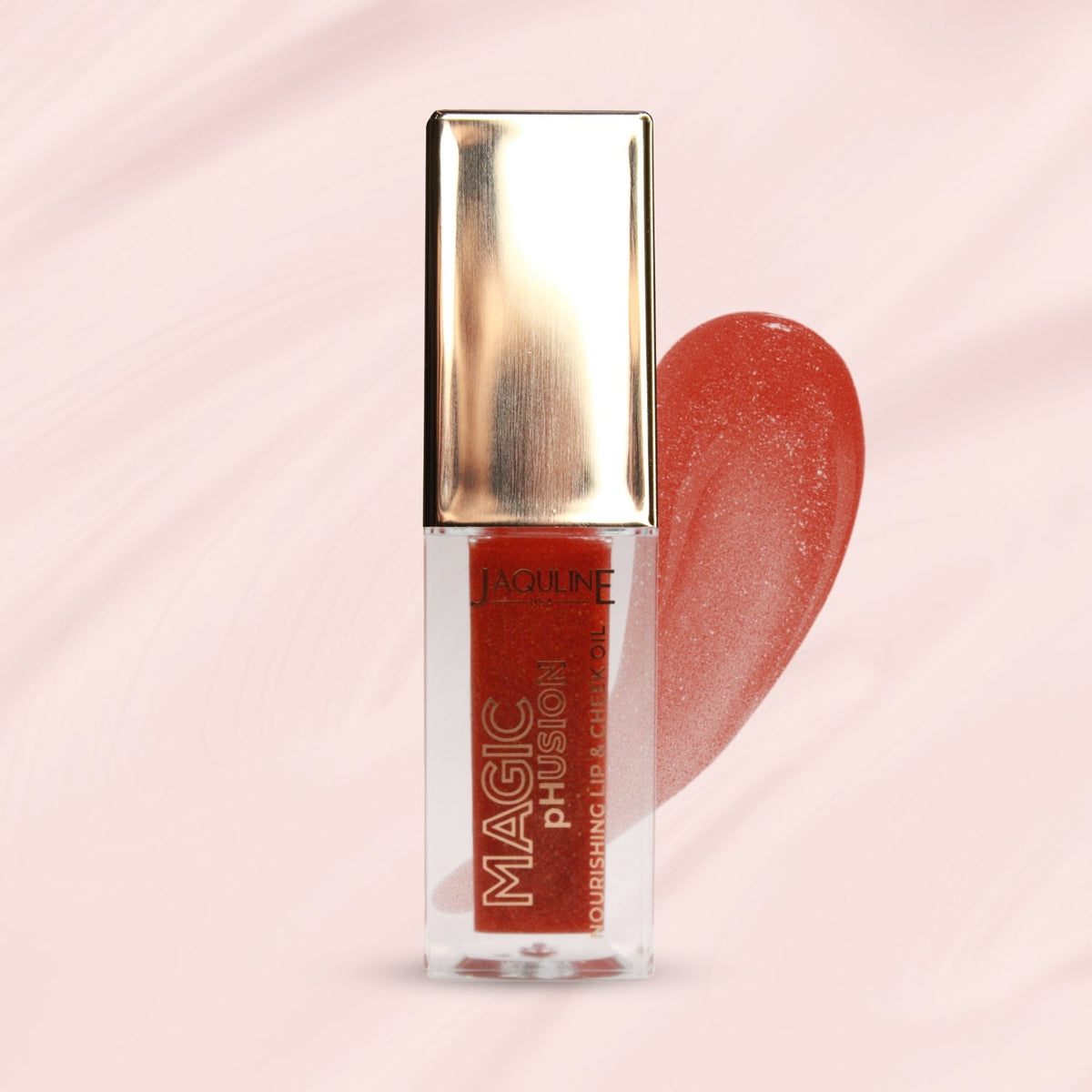 Jaquline USA Magic Phusion lip & Cheek oil, Long Lasting Nourishment Non-Sticky & glossy Heals & Moisturizes Lips Coral Cosmi