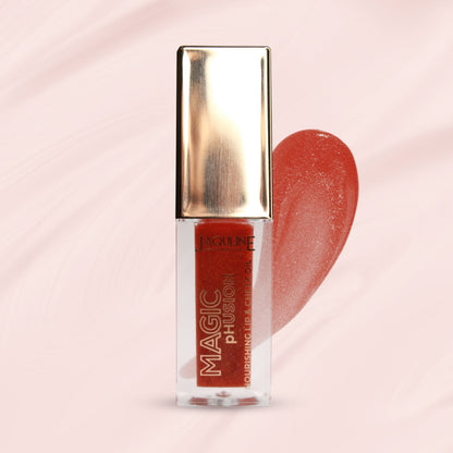 Jaquline USA Magic Phusion lip & Cheek oil, Long Lasting Nourishment Non-Sticky & glossy Heals & Moisturizes Lips Coral Cosmi