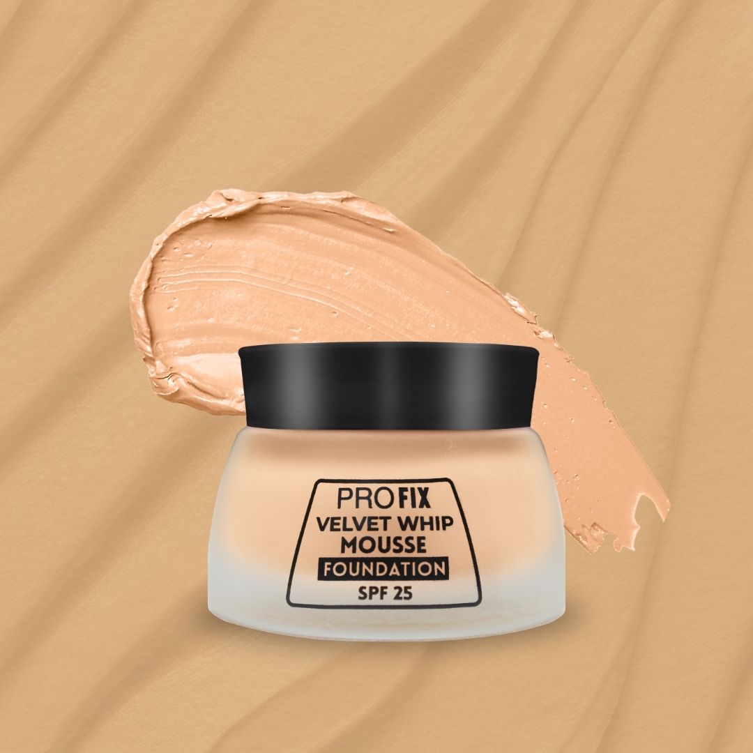 Jaquline USA PRO FIX Velvet Whip Mousse Foundation, Weightless Smooth Velvet touch, Flawless Matte Finish, Biege 02