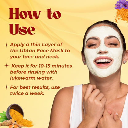 BOTANICA Ubtan & Vitamin E Facemask- Brightens Skin, Soothes & Hydrates Skin, 100g