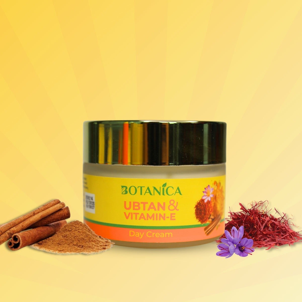 BOTANICA Ubtan & Vitamin E Day Cream 50 - Lightweight, Skin Brightening Cream, Infused with Saffron and Sandalwood Extract, 5