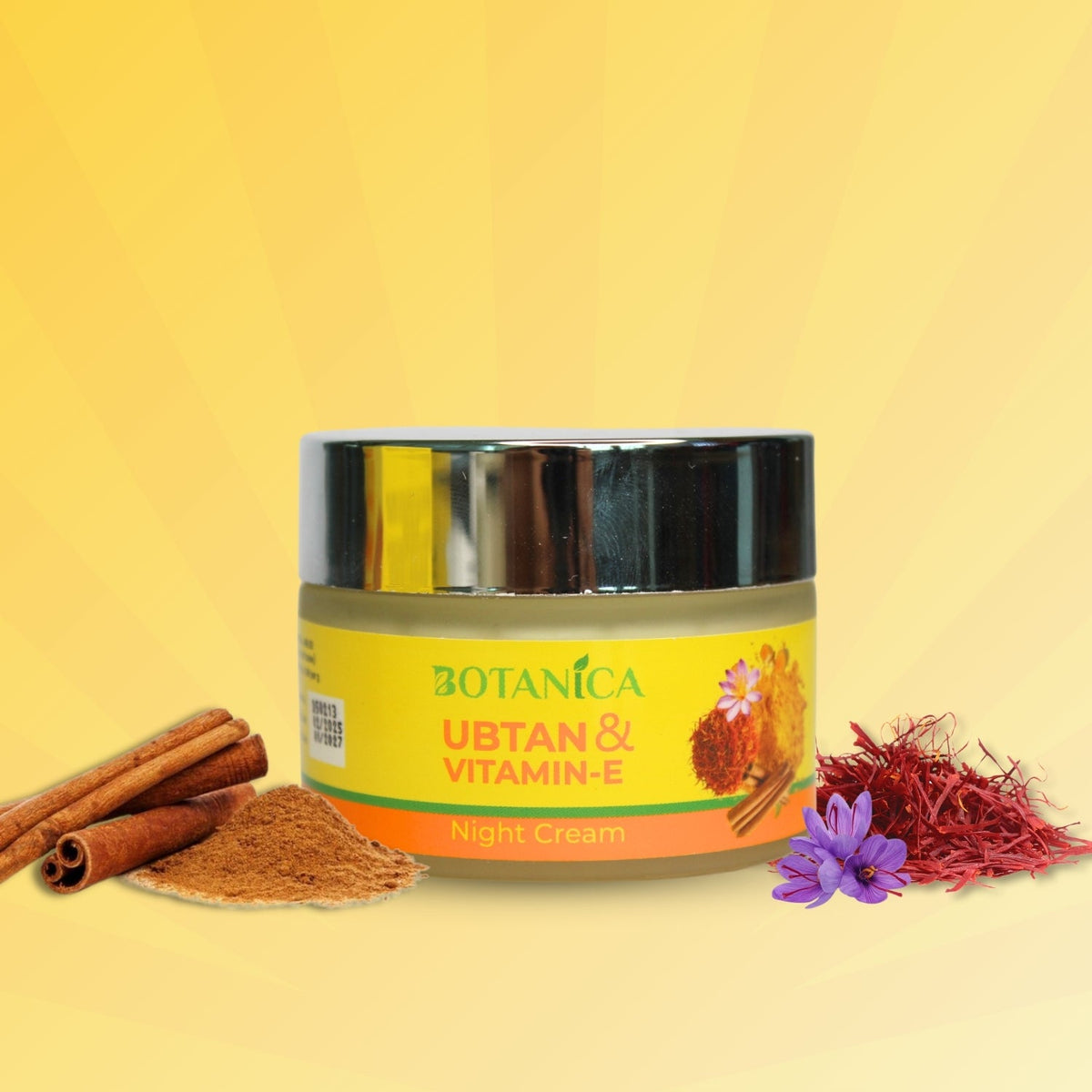 BOTANICA Ubtan & Vitamin E Night Cream - Lightweight, Skin Brightening Cream, Infused with Niacinamide and Sandalwood Extract