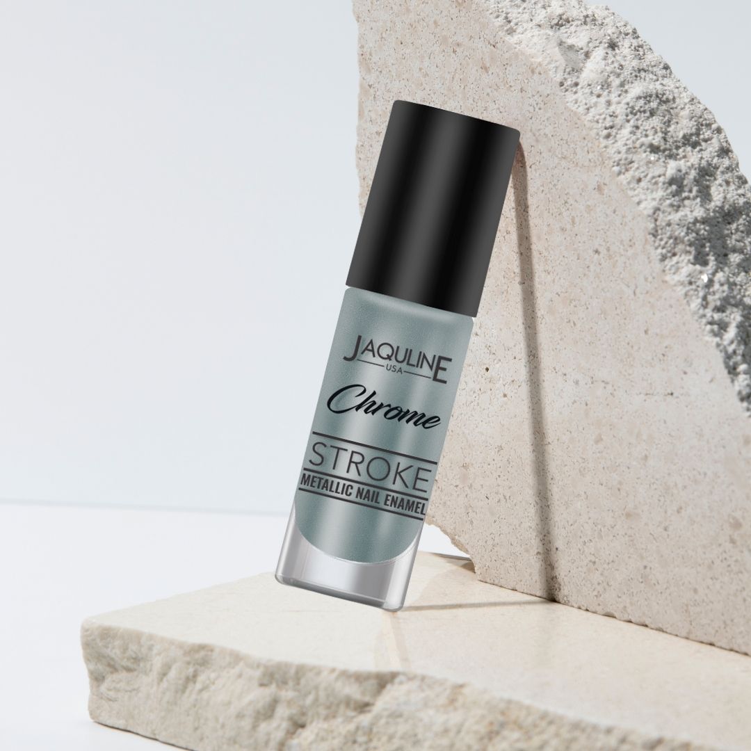 Jaquline USA Chrome Stroke Nail Polish, Intense Metallic Finish, Long Lasting, Intense Shine - Neo Aqua 06