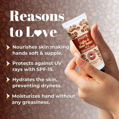 Jaquline USA Coffee & Shea Butter Hand cream- Nourishes hand, makes hand soft & supple, prevents dryness and hydrate skin-30g