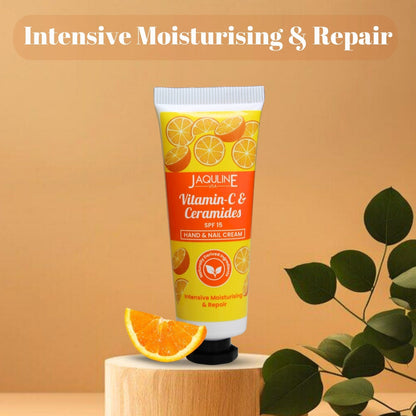 Jaquline USA Vit-C & Ceramides Hand cream- Nourishes hand, makes hand soft & supple, prevents dryness and hydrate skin-30g