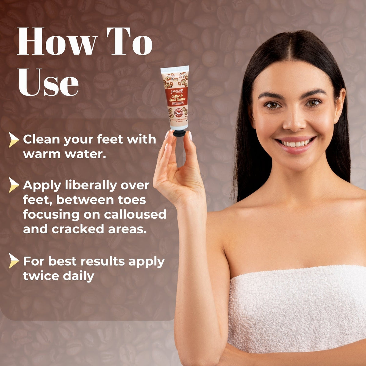 Jaquline USA Coffee & Shea Butter Foot cream- Provides Intensive Moisturization, heals cracked heels, makes feet soft & suppl