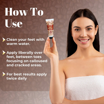 Jaquline USA Coffee & Shea Butter Foot cream- Provides Intensive Moisturization, heals cracked heels, makes feet soft & suppl