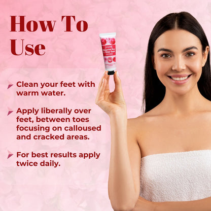Jaquline USA Bulgarian Rose & White Oudh Foot cream- Provides Intensive Moisturization, heals cracked heels, makes feet soft 