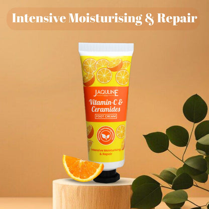 Jaquline USA Vit-C & Ceramides Foot Cream-Provides Intensive Moisturization, heals cracked heels, makes feet soft & supple-30