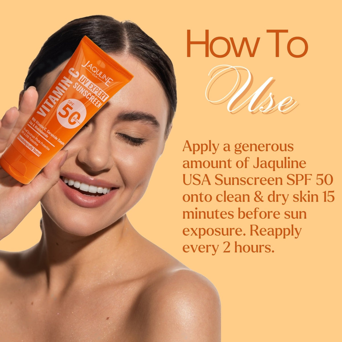 Jaquline USA Vitamin C UV Expert Sunscreen SPF 50- With Matte Effect, Provides Hydration, No white cast and non-sticky