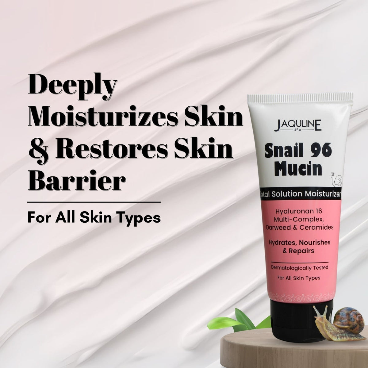 JAQULINE USA Snail Mucin Radiance & Hydration skin care kit | Face Cleanser, Power Serum & Moisturizer Set | Hydrating Face C