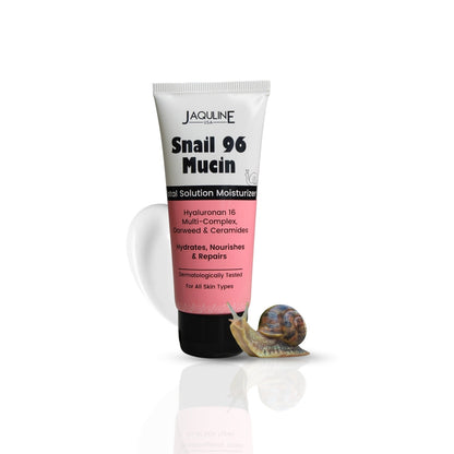 JAQULINE USA Snail Mucin Radiance & Hydration skin care kit | Face Cleanser, Power Serum & Moisturizer Set | Hydrating Face C