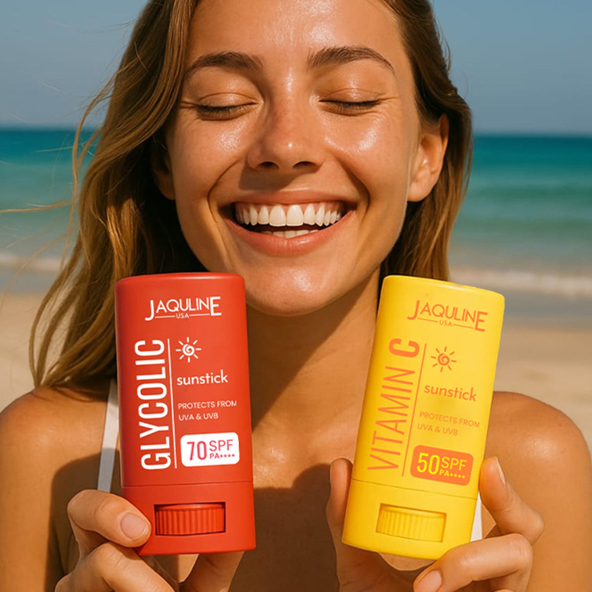 Jaquline USA Vitamin C Sunstick 20G |SPF 50 & PA++++| with non-greasy