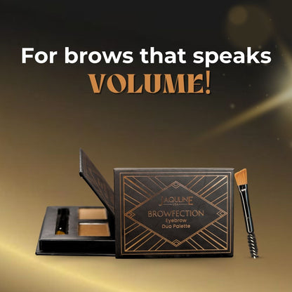 Jaquline USA Browfection Eyebrow Duo Palette- Long Lasting, Has Natural Finish, Buildable Pigment, Easy Blending -4g
