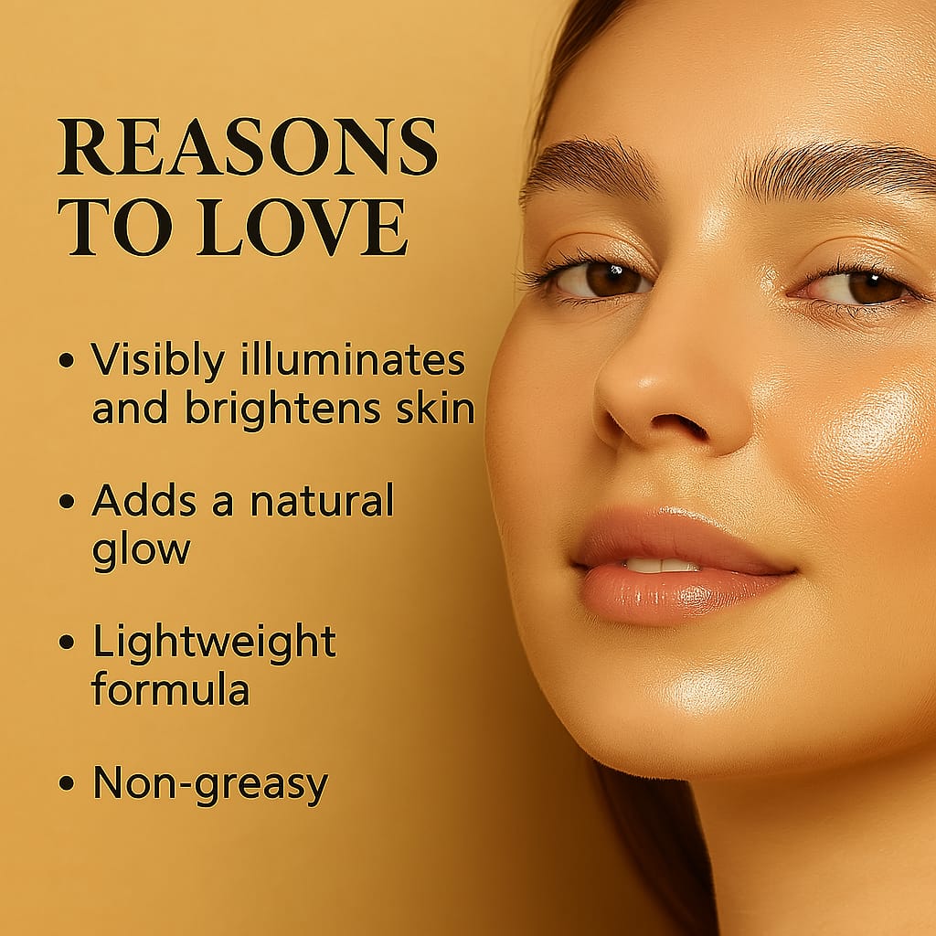 Jaquline USA Lumi Glo Strobe Cream Golden Glo 30g | 3-in-1 Multipurpose Highlighter with Hyaluronic Acid