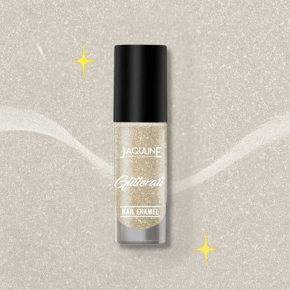 Jaquline USA Glitterati Nail Enamel, High- Impact glitter, Shimmery effect, multi-dimensional shine, Milky Way 01
