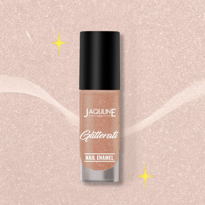 Jaquline USA Glitterati Nail Enamel, High- Impact glitter, Shimmery effect, multi-dimensional shine, Peach Orbit 04