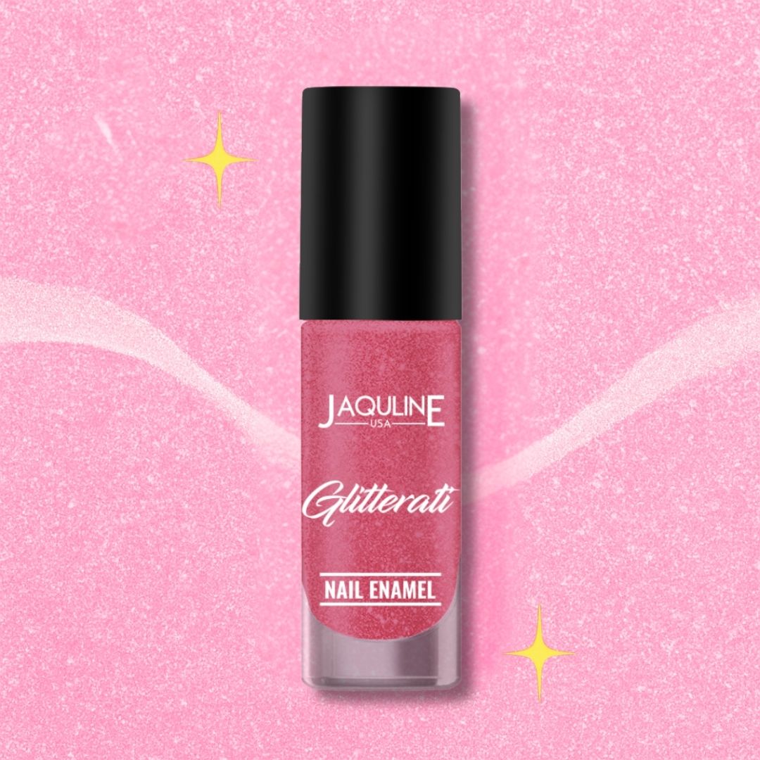 Jaquline USA Glitterati Nail Enamel, High- Impact glitter, Shimmery effect, multi-dimensional shine, Venus Blush 07