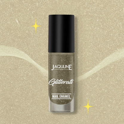 Jaquline USA Glitterati Nail Enamel, High- Impact glitter, Shimmery effect, multi-dimensional shine, Golden Dust 08