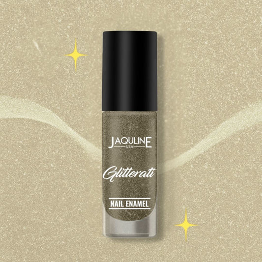 Jaquline USA Glitterati Nail Enamel, High- Impact glitter, Shimmery effect, multi-dimensional shine, Golden Dust 08