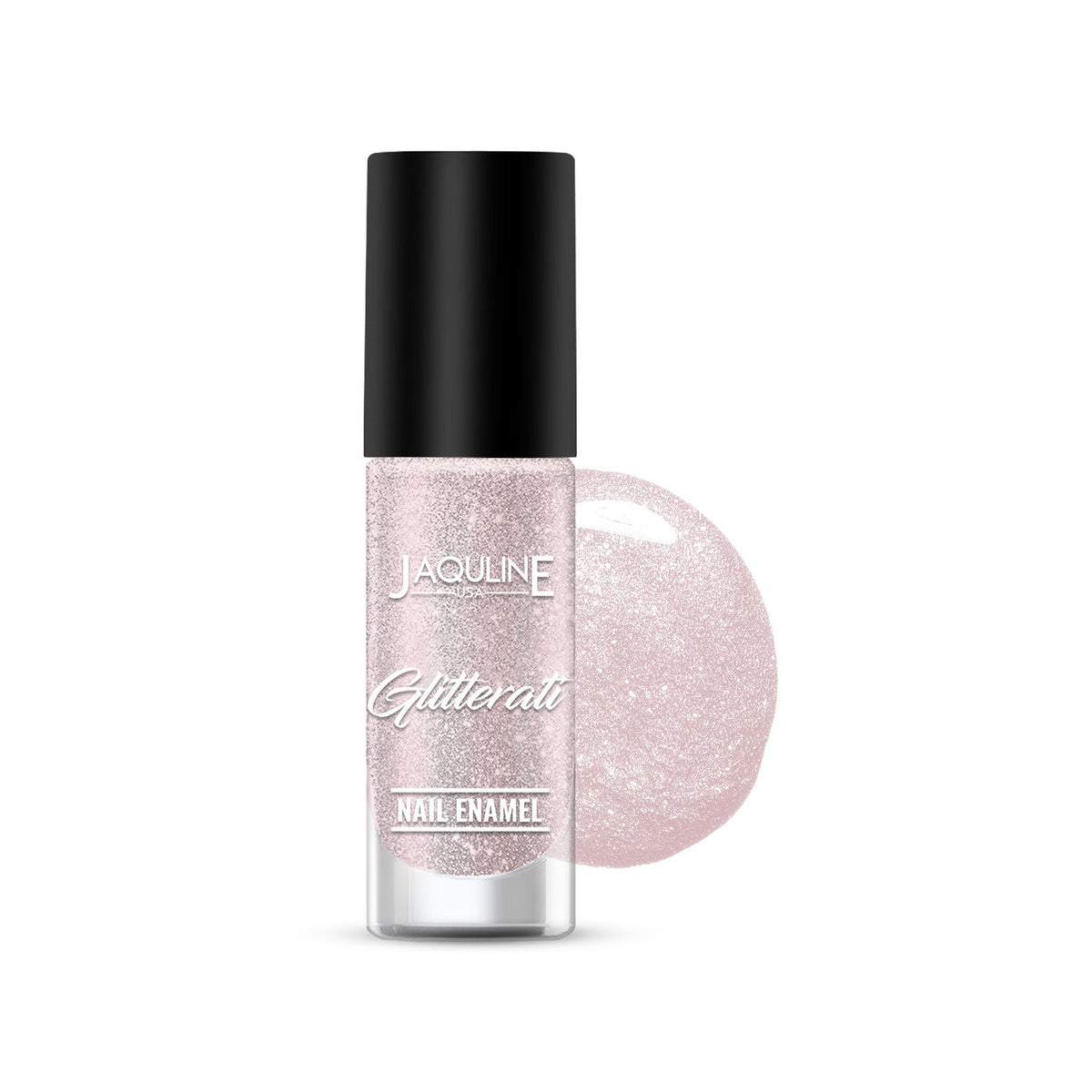 Jaquline USA Glitterati Nail Enamel, High- Impact glitter, Shimmery effect, multi-dimensional shine, Blush Star 02