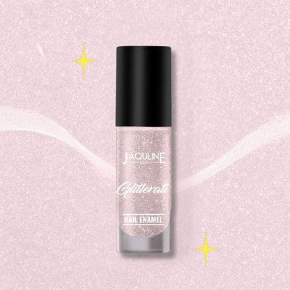 Jaquline USA Glitterati Nail Enamel, High- Impact glitter, Shimmery effect, multi-dimensional shine, Blush Star 02