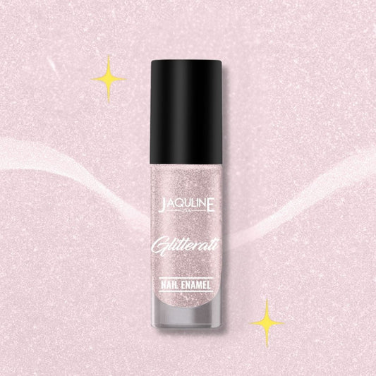 Jaquline USA Glitterati Nail Enamel, High- Impact glitter, Shimmery effect, multi-dimensional shine, Blush Star 02