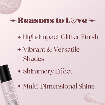 Jaquline USA Glitterati Nail Enamel, High- Impact glitter, Shimmery effect, multi-dimensional shine, Blush Star 02