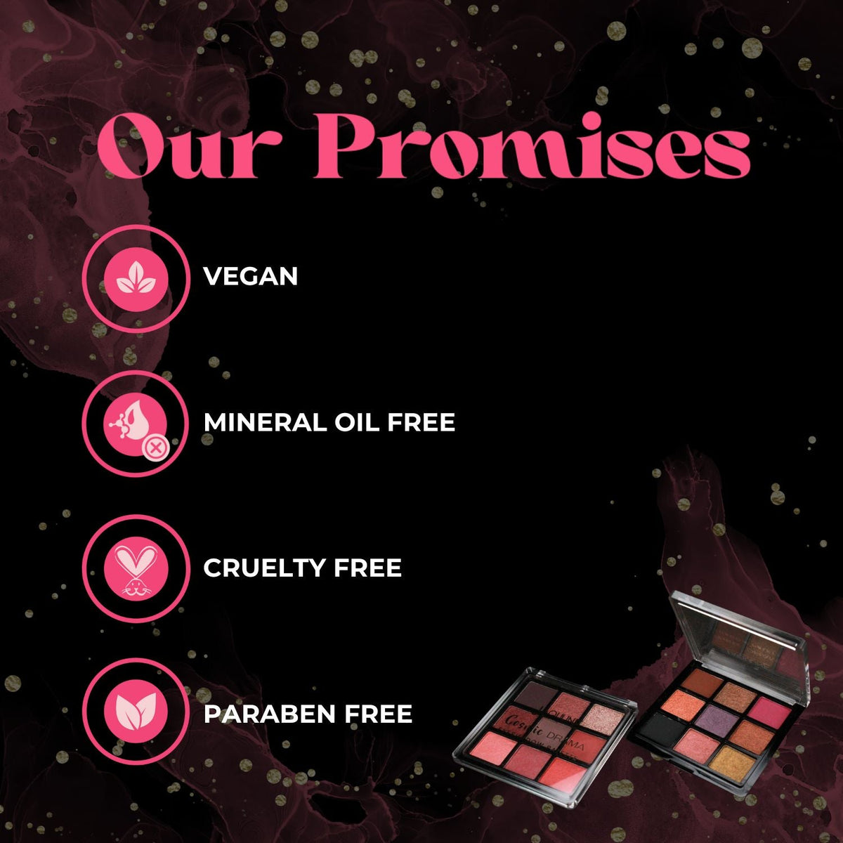 Jaquline USA Cosmic Drama Stardust Eyeshadow Palette 9 in 1, Matte & Shimmer Shades, Rich Smooth Texture, long lasting and En
