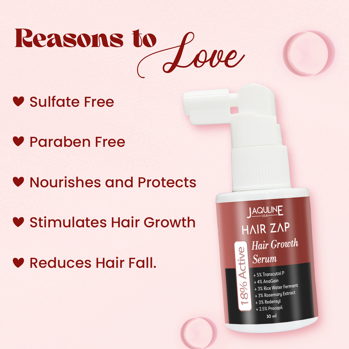 Jaquline USA Hair ZAP Hair Growth Serum 30ml