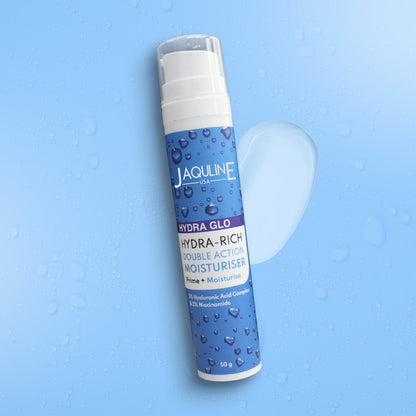 Jaquline USA Hydra Glo Hydra-Rich Double Action Moisturizer | Hydration, Brightening & Non-Greasy | 50 G